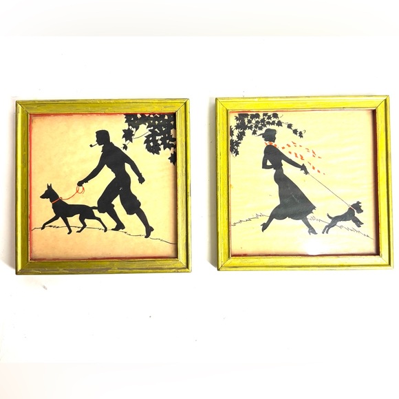 Antique Buzza Company Craftacres Silhouette Art Deco Framed Art from 1920s Rare! - Picture 10 of 13